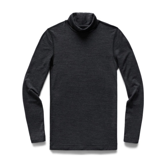 NWT Reigning Champ Merino Wool Turtleneck Jersey Knit Midlayer Sweater Charcoal - Picture 2 of 6